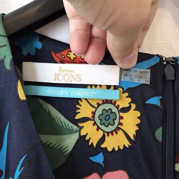 Boden Icons Evelyn Jumpsuit Us Size 2 Blue Floral - Picture 5 of 15